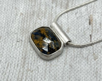 Pietersite pendant, handmade necklace, OOAK jewelry, gift for mother, gift for grandmother, birthday, mothers day,