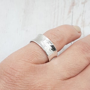 Anticlastic Sterling silver ring, unisex, silver ring, sterling silver ring men, 25th anniversary gifts for men, wide band ring, unique image 2