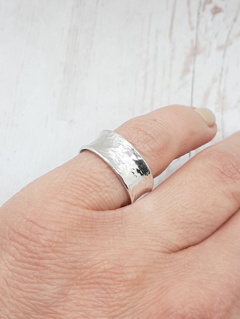 Anticlastic Sterling silver ring, unisex, silver ring, sterling silver ring men, 25th anniversary gifts for men, wide band ring, unique image 2