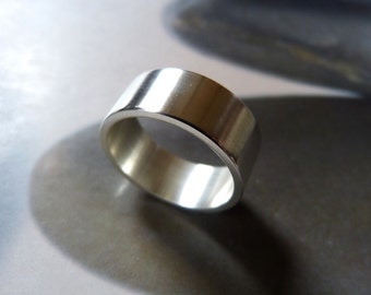 Silver ring, Sterling band, men's jewelry, unisex, wedding ring, 8mm wide, Valentine gifts for him, couple ring, for him, 50th birthday