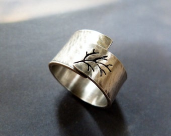 FEDEX SHIPPING silver tree of life ring women, rustic ring for women, sterling silver ring men, anniversary gifts, wide band ring, statement