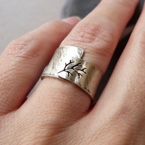 FEDEX SHIPPING silver tree of life ring women, rustic ring for women, sterling silver ring men, anniversary gifts, wide band ring, statement image 3