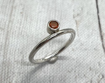 Carnelian ring, silver, metalwork, natural jewelry, orange gemstone, birthday present, holiday gift, gift for wife