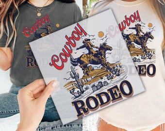 Western Cowboy Rodeo DTF Transfer for Ready to Press, Vintage Cowboy Ready to Apply for Heat Press, Country DTF Prints, Direct To Film