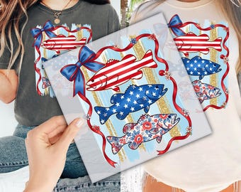 Preppy USA Fish DTF Transfer for Ready to Press arin2145