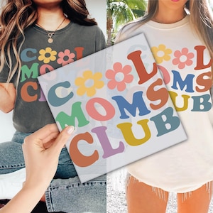 Cool Moms Club DTF Transfer for Ready to Press, Birthday Mama Ready to Apply for Heat Press, Mother&#39;s Day DTF Prints, Gift For Mom DTF Print