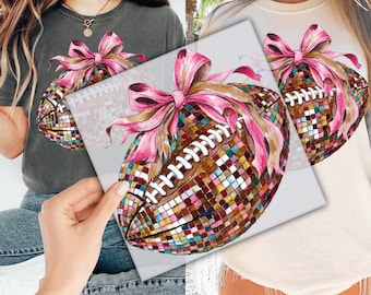 Coquette Football DTF Transfer for Ready to Press, Football Bow Ready to Apply for Heat Press, Football Season DTF Prints, Direct To Film