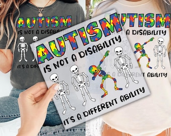 Autism Awareness DTF Transfer for Ready to Press, Autism Is Not Disability It&#39;s A Different Ability Ready to Apply for Heat Press, DTF Print