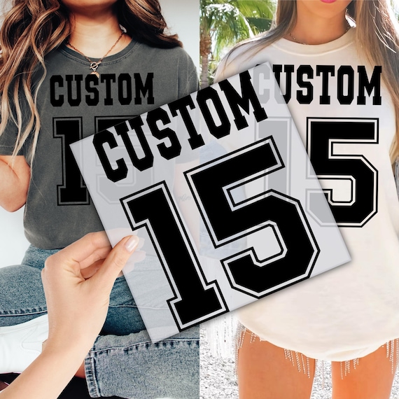 Custom Jersey Name And Number DTF Transfer for Ready to Press, Custom Jersey Sport Ready to Apply for Heat Press, Personalized Number DTF