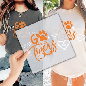Tigers Football DTF Transfer for Ready to Press, Go Tigers Ready to Apply for Heat Press, Tigers Mascot DTF Prints, Tigers Pride Dtf Print