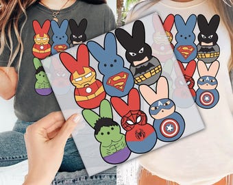 Easter Day Super Heroes DTF Transfer for Ready to Press, Easter Day For Toodler Ready to Apply for Heat Press,Easter Day Bunny Boy DTF Print