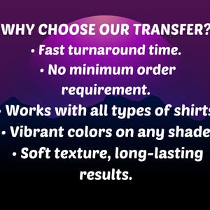 a picture of a mountain with text that reads, why choose our transferer?