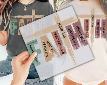 Faith DTF Transfer for Ready to Press, Christian Cross Ready to Apply for Heat Press, Christian Religious Bible Verse DTF Prints