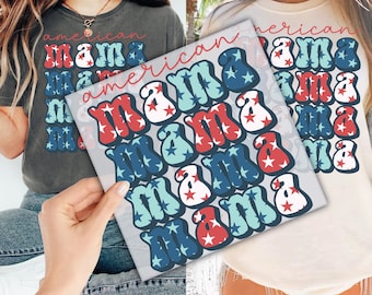 American Mama DTF Transfer for Ready to Press, American Mama 4th Of July Ready to Apply for Heat Press, 4th Of July DTF Print,Direct To Film