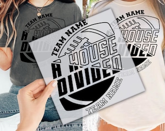 Custom House Divided DTF Transfer for Ready to Press, Personalized Split Team Name Football Ready to Apply for Heat Press, DTF Prints