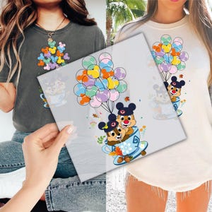 Disney DTF Transfer for Ready to Press, Mickey Mouse Balloons Ready to Apply for Heat Press, DTF Prints, Direct To Film, Shirt Transfer