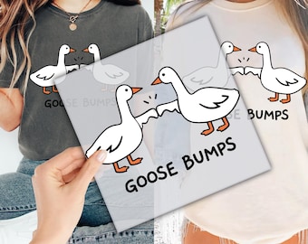 Goose Bumps DTF Transfer for Ready to Press, Funny Animal Ready to Apply for Heat Press, Goose Lover DTF Print