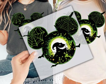 Oogie Boogie Bash Disney Halloween Party DTF Transfer for Ready to Press, Halloween Mickey Head Ready to Apply for Heat Press,Direct To Film