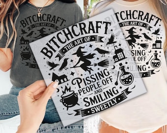 Bitchcraft Ready to Apply for Heat Press, Witchy Halloween DTF Transfer for Ready to Press, Funny Witch DTF Print, Witchcraft Direct To Film