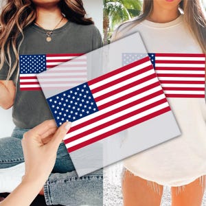 American Flag Dtf Transfer for Ready to Press, USA Flag Ready to Apply for Heat Press, US Flag DTF Prints, United States Flag Direct To Film