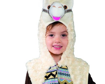 Tierweste "Lama" (Gr. 104/110) Kinderkostüm Weste Verkleidung Rollenspiel Kinder für Mädchen und Jungen kuschelweiche Weste (3-5 Jahre)