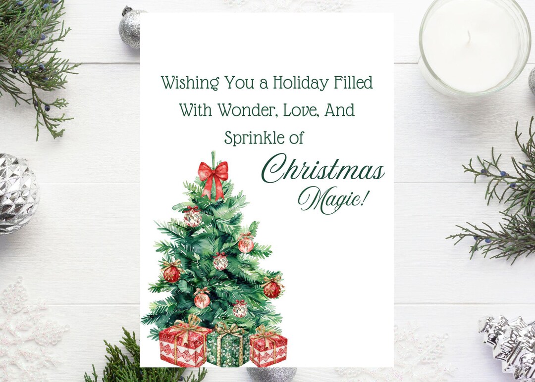 Editable Christmas Card Canva Template 5x7 Watercolor Christmas Design ...