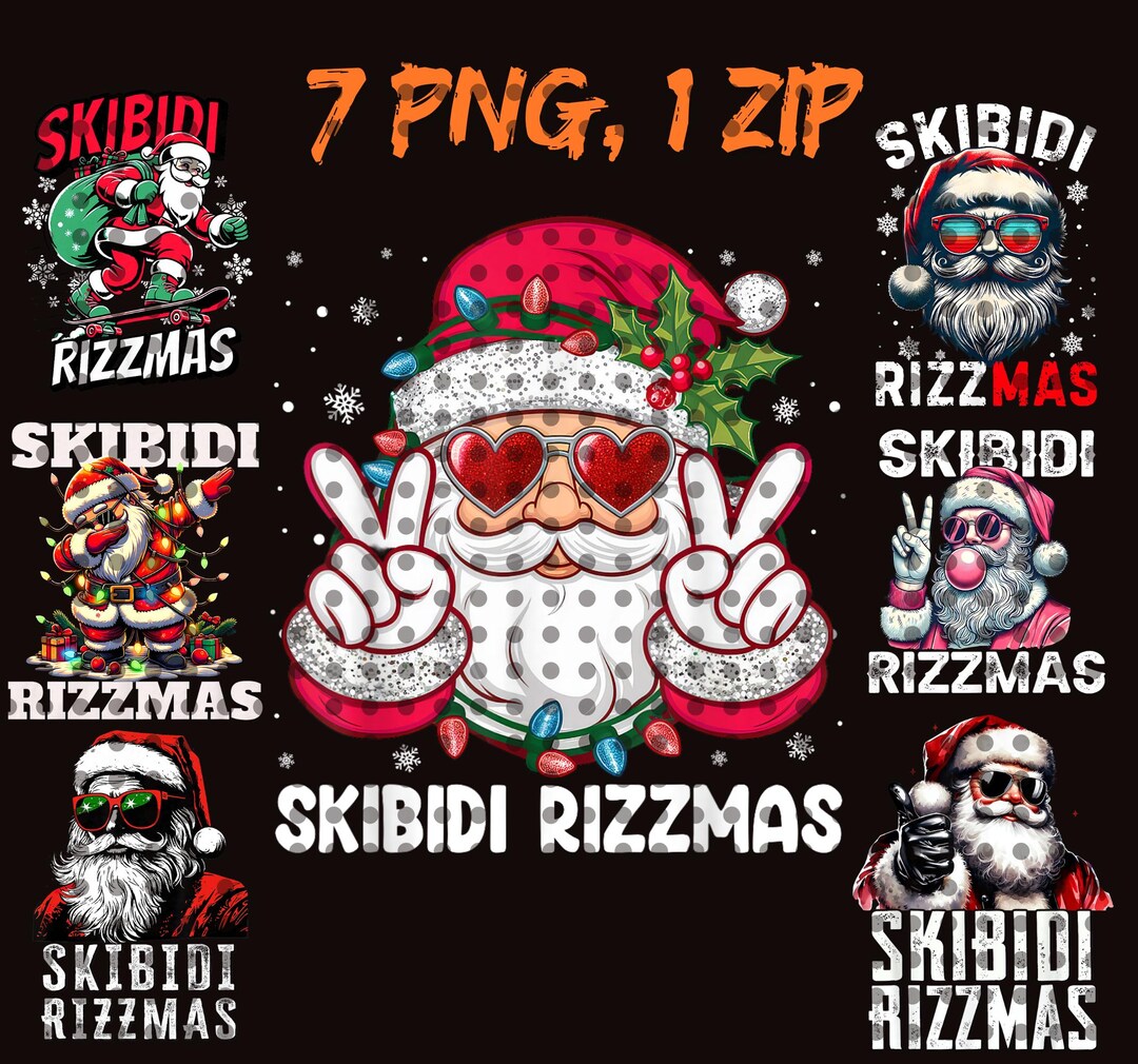 Merry Rizz Mas Sigmas Santa Png,sigma Hat Santa Rizzmas Santa Png Gen Z ...