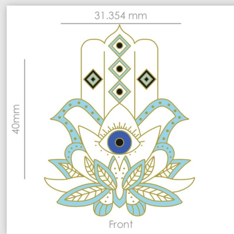 Beautiful Lotus Flower with Hand Of Hamsa & Evil Eye Enamel Etsy