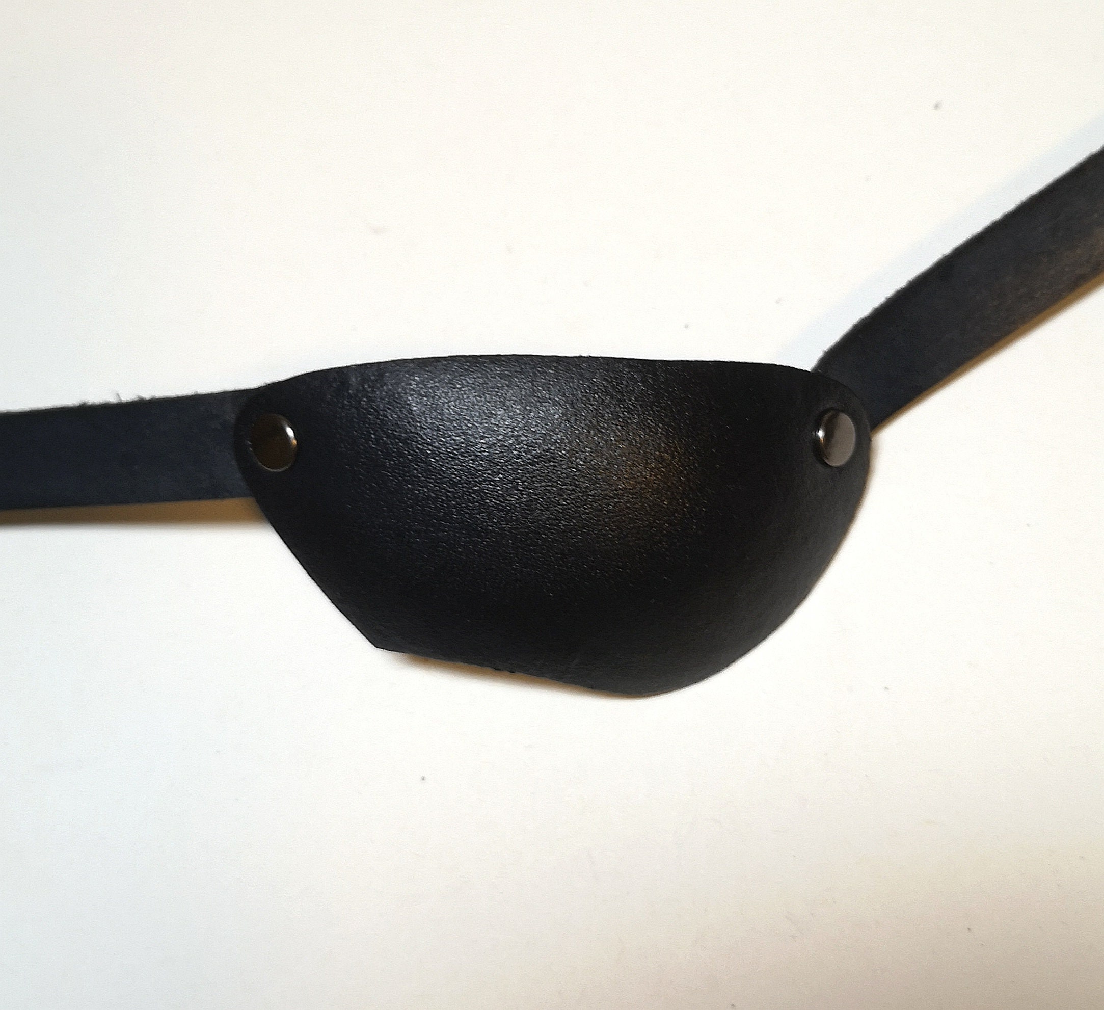 Eye Patch for the Right Eye. Handmade Slim Black Real Leather Eye Patch for  adults. Suitable for Permanent Use. Medical Eyepatch.