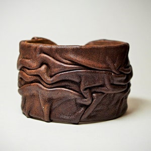 Handmade leather bracelet. Adjustable Black Brown Leather Cuff wristband bangle for men women. Medieval bracelet, cosplay, LARP.