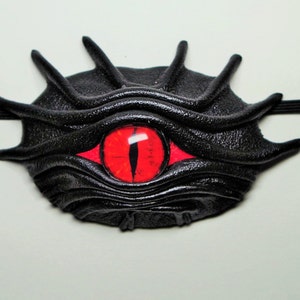 Black Leather Eye Patch Eyepatch Cosplay Larp Steampunk Pirate Captain Medical Stage Gothic style Halloween costume. Dragon eye.