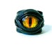 Dragon eye adjustable  real leather ring. Statement ring. Horror leather ring. Evil eye ring. Halloween fantasy ring Burning man costumes 