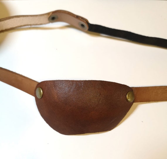 Handmade Medical Adjustable Real Leather Eye Patch for Left Right eye.