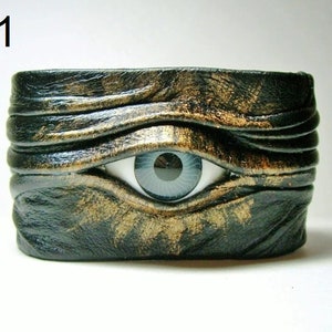 Handmade leather bracelet. Adjustable black real leather bracelet cuff wristband for men and women. Larp, cosplay. Tool