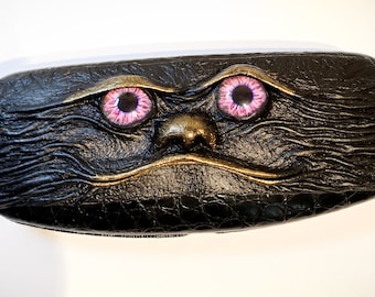 Christian Lacroix Eyeglass Case – Black Floral Embossed Hard  display picture 1