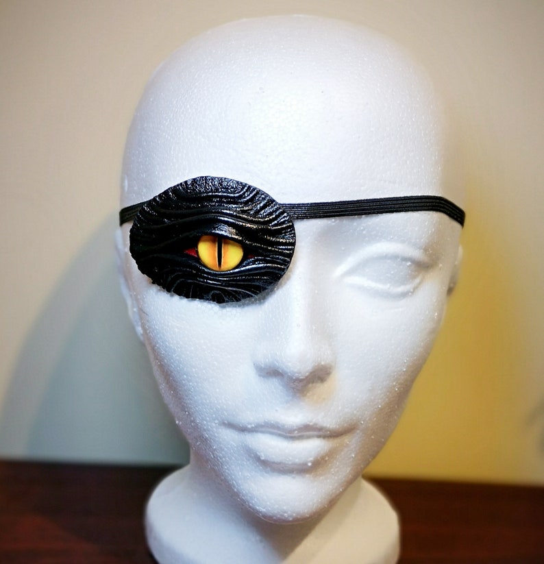 Black Leather Eye Patch Cosplay Steampunk Pirate Captain Medical Stage Gothic Halloween costume. eyepatch image 3