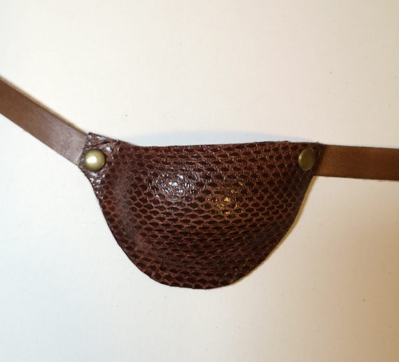  Handmade Black or Brown Real Leather Eye Patch for
