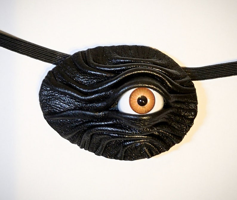 Black Leather Eye Patch Cosplay Evil Eye Steampunk Pirate Etsy