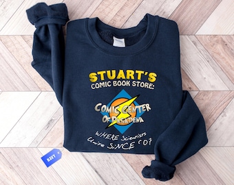 The Big Bang Theory Shirt, Sweatshirt, Stuart's Comic Store Inspired Tee, Sheldon Cooper Shirt, Gifts, Sweats, Comic Center of Pasadena