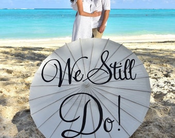 Wedding Vow Renewal Anniversary Umbrella Parasol Custom Sign Banner Photography Prop Ceremony Decor
