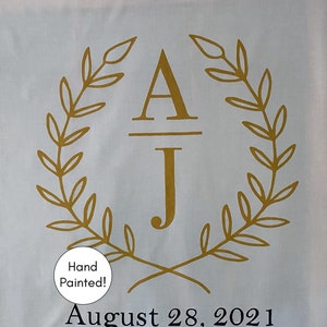 Outdoor Aisle Runner Wedding Isle Runner Ceremony Decor Hand Painted Custom Personalized Fabric No Tear Aisle Runner Bridal