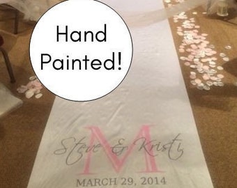 Camino de mesa de boda personalizado, pintado a mano, de tela auténtica color blanco marfil, decoración personalizada para ceremonias, regalo para pareja.