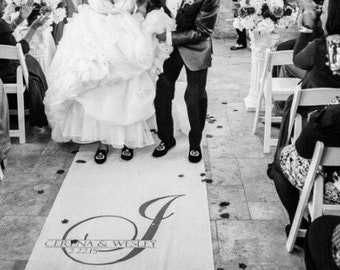 White Aisle Runner Wedding Isle Bride Groom Ceremony Decor Keepsake Gift Decor Custom Hand Painted Personalized Runner