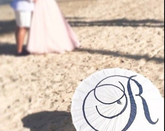 Custom Wedding Parasol Personalized Monogram Umbrella Photography Prop Ceremony Decoration Bridal Accessory