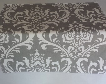 Centro de mesa gris con diseño floral de damasco para bodas, decoración para baby shower y recepción.