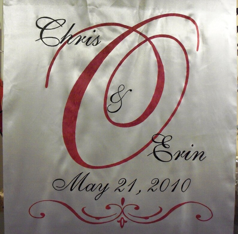 Aisle Runner Wedding Ceremony Decor Custom Real Fabric White Ivory Isle Runner Decoration Personalized Hand Painted Runner 25 Foot Runner