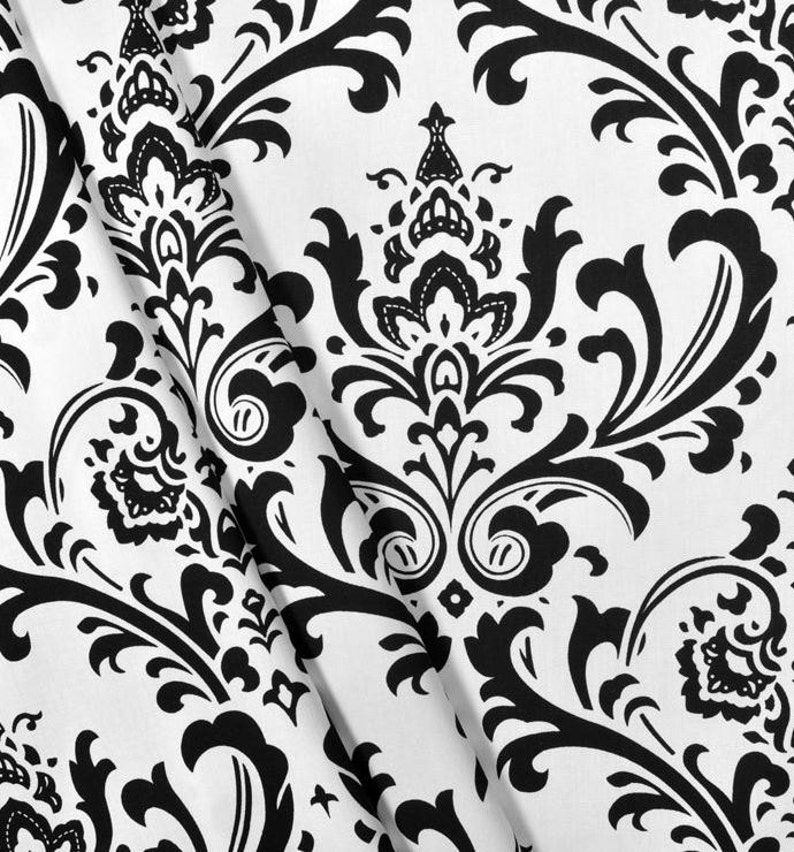 Black and White Table Runner Floral Damask Wedding Table Etsy