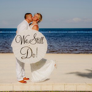 Wedding Vow Renewal Anniversary Umbrella Parasol Custom Sign Banner Photography Prop Ceremony Decor