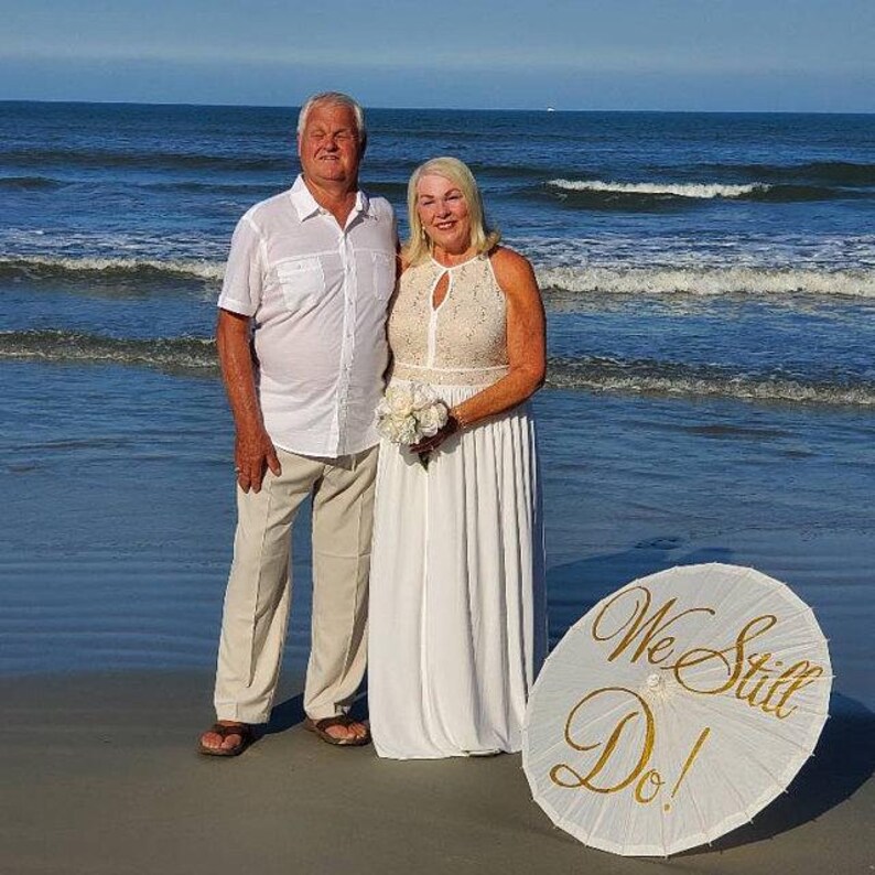 Wedding Vow Renewal Anniversary Umbrella Parasol Custom Sign Banner Photography Prop Ceremony Decor