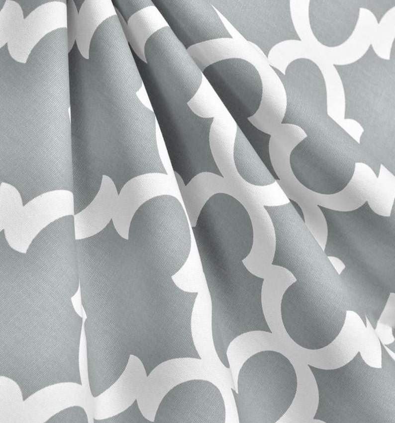 Gray Table Runner Quatrefoil Lattice Grey Trellis Runner Etsy